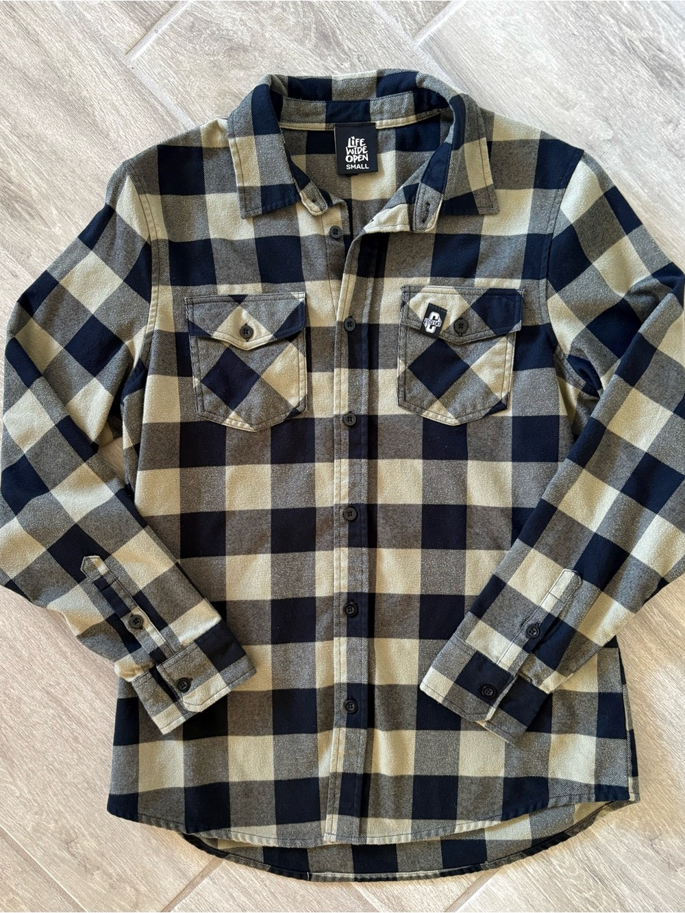Life Wide Open - CboysTV Black and Olive Buffalo Plaid Button-Up Shirt